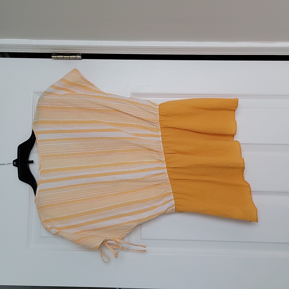 Mustard Strippes Ruffle Top - Picture 3 of 3